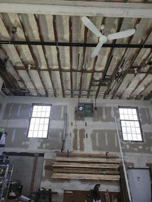 ceiling spray foam job