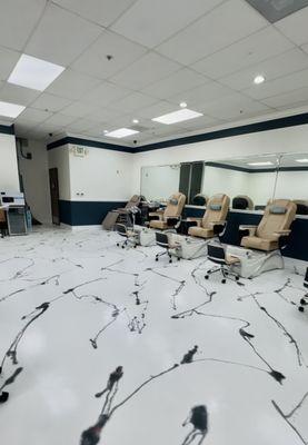 Open, spacious, and relaxing atmosphere.