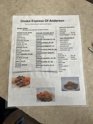 This is the menu please do not use the website it is no longer ours we are working on a new one.
