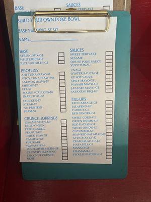 Create your own poke bowl