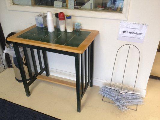 Complimentary coffee on weekdays and free hangers