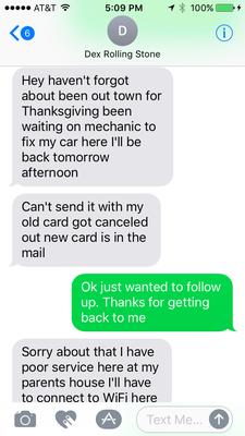 His response for the delayed reimbursement