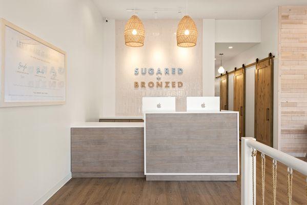 SUGARED + BRONZED Culver City reception desk