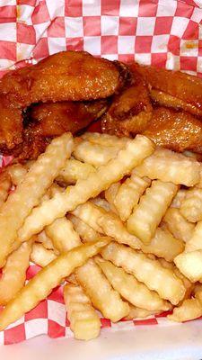 Honey glazed wings and fries $5.99