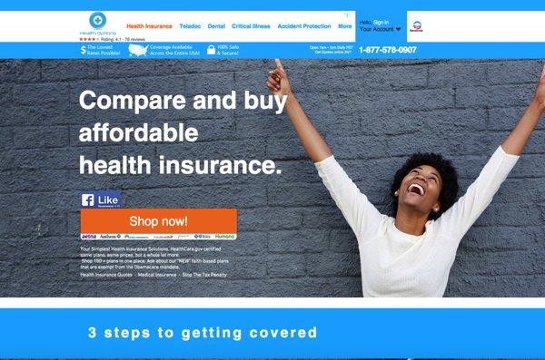Buy your health insurance online or by phone with our local agents.