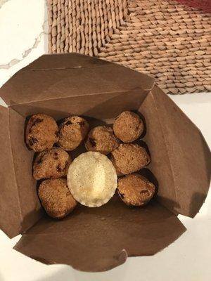 Hush puppies with garlic butter... must order!