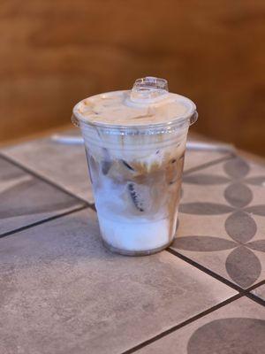 Plain latte with vanilla cold foam