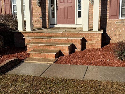 Brick porch with slate top