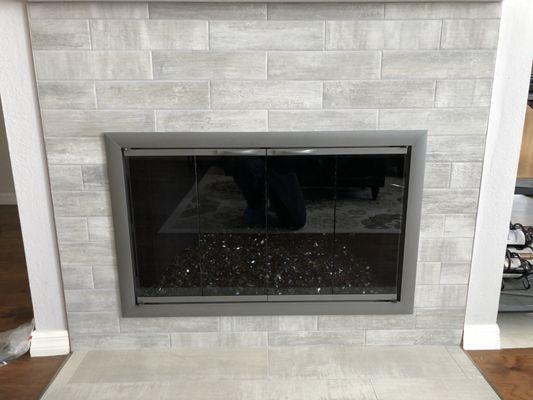 Custom made fireplace doors