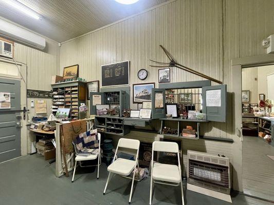 Original train depot window