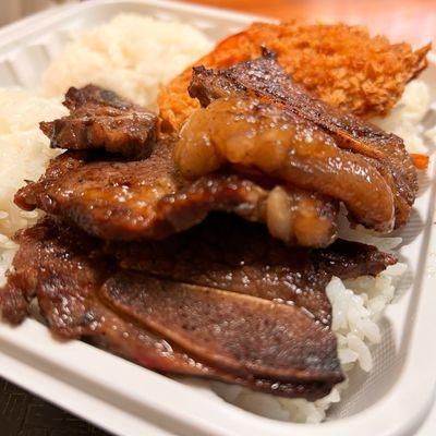 Do not take the fast way It evens out every time Hawaiian BBQ Short Ribs & Crispy Shrimp Plate (all rice) from #KahuHawaianBBQ