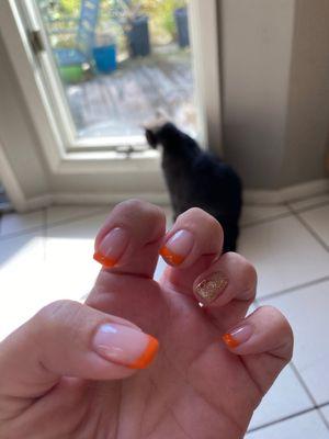 Latest mani with bonus kitty