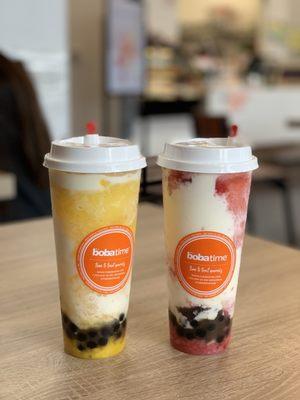 New Mango cream slush and strawberry cream slush,Yum!!