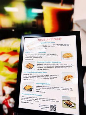 Description of each bread