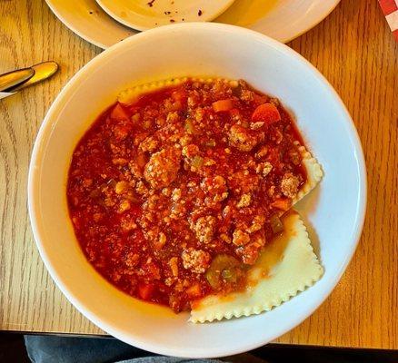 Pasta Bolognese with Ravioli