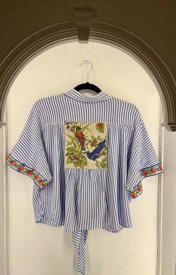 Re-worked textiles --tops for humans