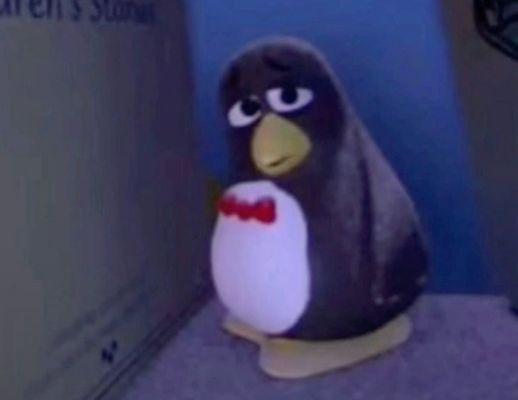 Sad penguin, he wants uptown back