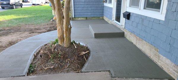 This is a step and Sidewalk hardscaping project where the customer wanted an more functional walkway and bigger set of steps.