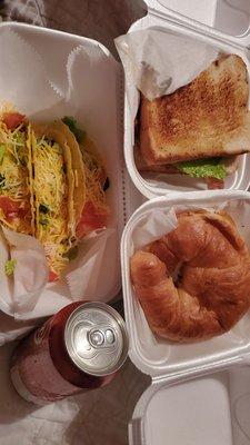Tacos, BLT, and Croissant
