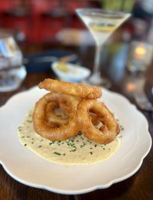 Onion Rings-$14. Omg, that sauce!