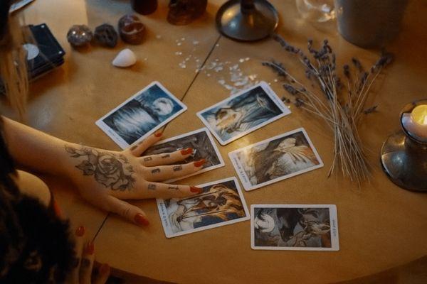 Tarot cards used for intuitive readings at Fullerton Psychic Experience. Gain clarity, insight, and guidance through each unique spread