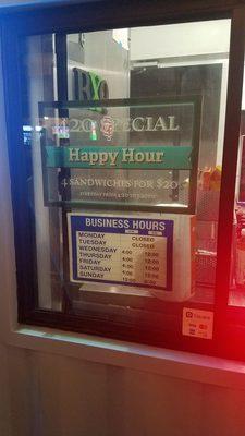 The info near the window.