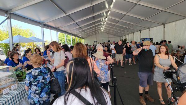 Eating and stage area.