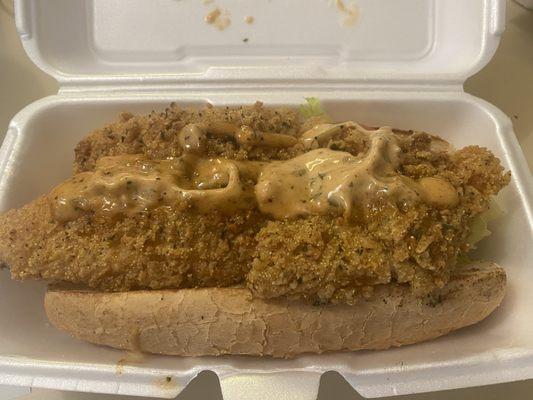 Fried Catfish Po Boy Sandwich