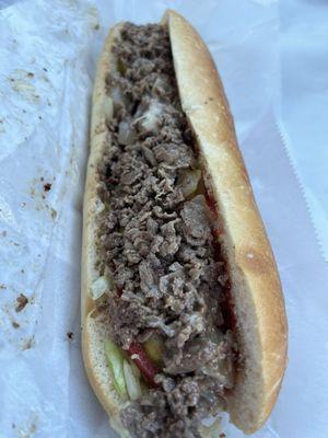 Cheese steak "the works"