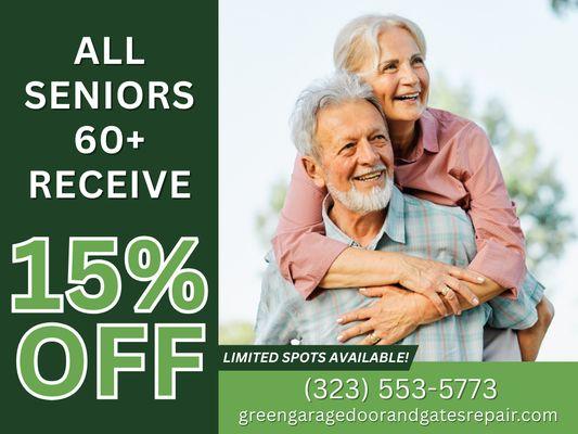 Seniors Enjoy a 15% Off Discount