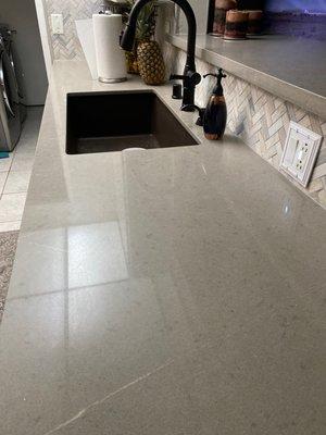 Quartz countertop.
