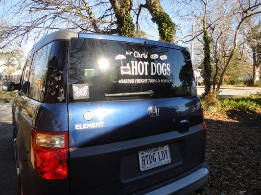 When you see this car... follow me to some of the BEST hot dogs in town!!