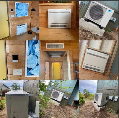 5 Zone mini split , 4 floor mount units , 1 ducted , all units connected to Daikin 1 touch WiFi cloud stat