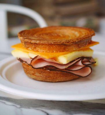 Croissant breakfast sandwich
