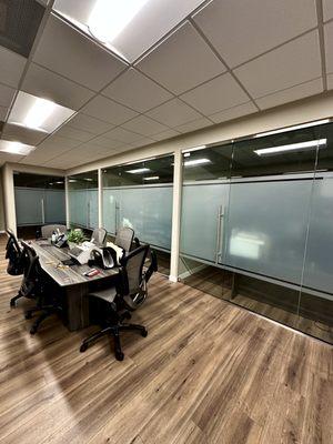 frosted film with a 2" decorative strip