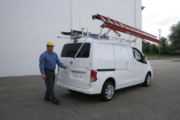 ErgoRack on Nissan NV200. See this configuration in action at https://www.youtube.com/watch?v=HNox6cStcnQ