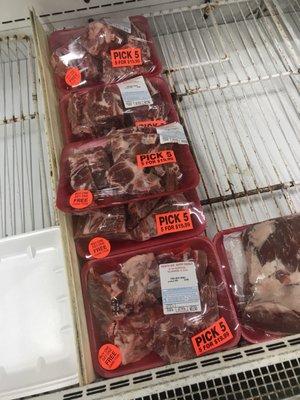 An abundance of choices in the butcher's display.