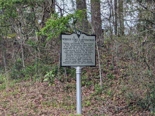 Morris Ford Earthworks Historical Marker