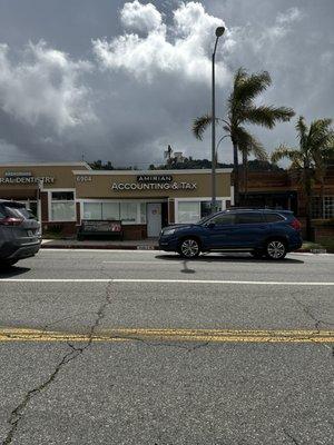 Front entrance to business