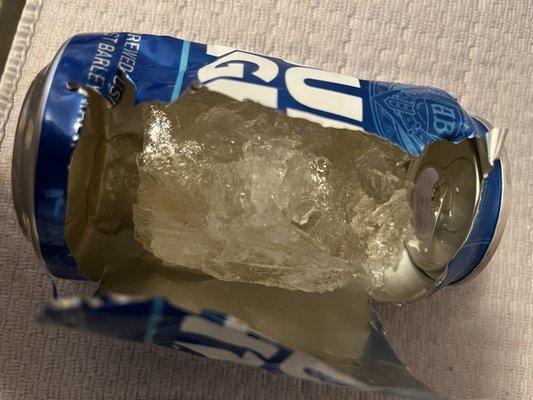 Frozen beer sold to me that they wouldn't deliver a replacement