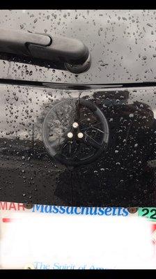 Car sitting on the tow lot. Back badge had been popped off with a screwdriver.