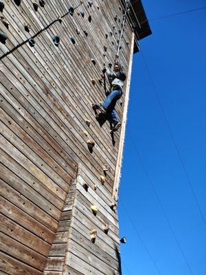 Rock climbing wall. And I'm afraid of heights LOL it was fun!