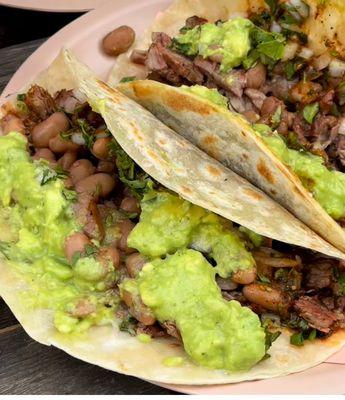 carne asada tacos flour tortilla