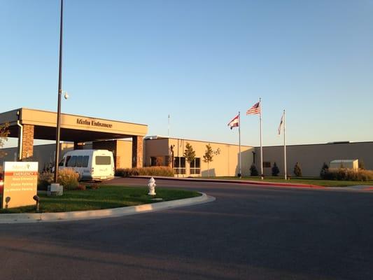 The hospital's main entrance