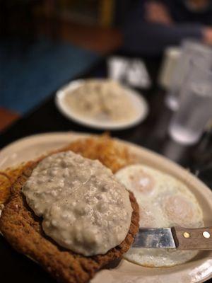 Monster chicken fried steak. Big enough for two!