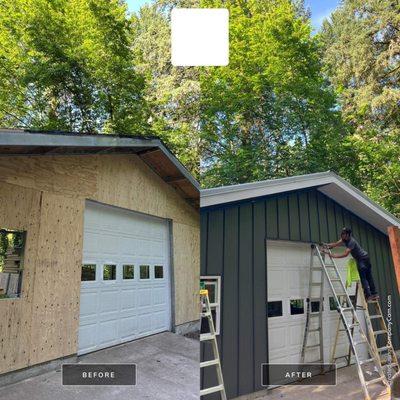 Before & After - Garage Exterior Refresh
Full siding upgrade on this detached garage. Contains clean lines and solid protection.