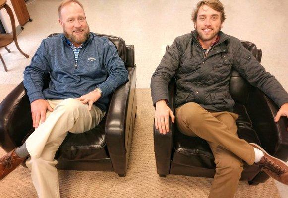 Rick, left, handles all commercial moving estimates. Harrison, left, handles residential estimates.