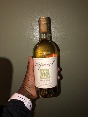 She even has wine from Rapheal's local winery!