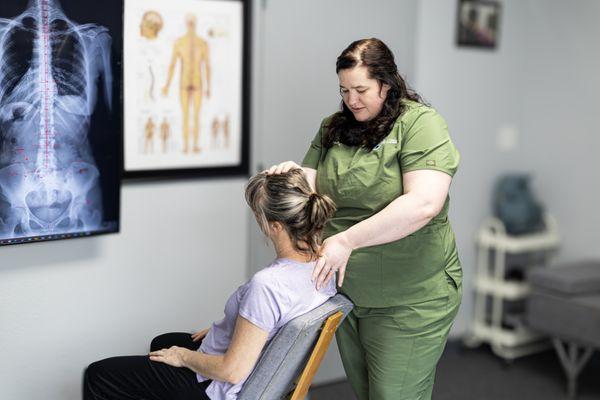 Dr. Gayla Thombleson Treating A Patient