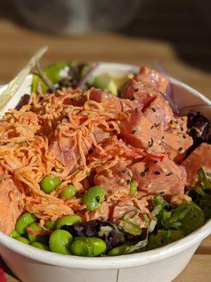 And my husband got the ahi tuna plus spicy immitation crab mix